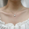 XMZ018 925 Silver Moissanite Diamond Necklace Square Diamond Neck Chain, Specification: 1 Carat