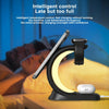 T17 3-in-1 RGB Atmosphere Light MagSafe Phone Watch Earphone Wireless Charger, Color: Black with  AU Plug