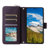 For Samsung Galaxy S24+ 5G Nine-card Slots Zipper Wallet Bag Leather Phone Case(Dark Purple)