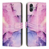 For Samsung Galaxy A06 Painted Marble Pattern Leather Phone Case(Purple)