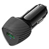 BOROFONE BZ31 Solid Single-port QC3.0 USB Car Charger(Black)