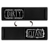 Dishwasher Magnet Clean Dirty Sign Double-Sided Refrigerator Magnet(Black Frame Black)