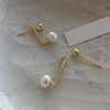 Temperament Ladies Light Luxury Pearl Double Layer Earrings Diamond Earrings, Specification:EH1309