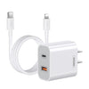 REMAX RP-U68 20W USB+USB-C/Type-C Dual Interface Fast Charger Set, Specification:CN Plug(White)