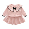 Autumn And Winter Girls Sweater + Half Skirt Knitted Set, Size: 130cm(Yellow)