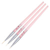 Monja 7/9/11mm 3 PCS/set Brush Liner Flower Grid Image Painting Acrylic Handle Drawing Pen Manicure Tool(Powder Drill)