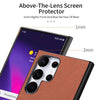 For Samsung Galaxy S21 Ultra 5G Twill Fabric Leather Skin Back Phone Case(Brown)