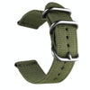 Washable Nylon Canvas Watchband, Band Width:22mm(Army Green with Silver Ring Buckle)