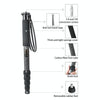 BEXIN P285-C Portable Travel Outdoor DSLR Camera Carbon Fiber Monopod Holder (Black)