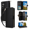 For Samsung Galaxy S24+ 5G Nine-card Slots Zipper Wallet Bag Leather Phone Case(Black)