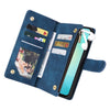 For Samsung Galaxy A06 4G Multifunctional Frosted Zipper Wallet Leather Phone Case(Blue)