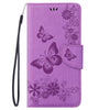 For  iPhone 8 & 7   Pressed Flowers Butterfly Pattern Horizontal Flip Leather Case with Holder & Card Slots & Wallet(Purple)