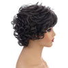 Ladies Fluffy Short Curved Head Set Chemical Fiber Wig( Silver Gray)