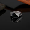 Male Fashion Classic Rhinestone Enamel Rings, Ring Size:10(Platinum)