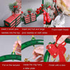 Christmas Wreath Timing Lighting Lights Door Decorations Pine Needle Ornaments Showcase(Red Flower)
