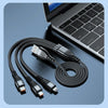 ENKAY 3-in-1 6A USB to Type-C / 8 Pin / Micro USB Multifunction Fast Charging Cable, Cable Length:1m(Grey)