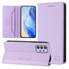For Samsung Galaxy A32 4G RC01 Dual-Folded Magnetic Suction RFID Leather Phone Case(Light Purple)