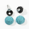 Car License Plate Modification Screw Cap Diamond-encrusted Solid Seal Anti-theft Screws(Lake Blue)