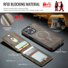 For iPhone 12 Pro Max DG.MING K1 MagSafe Detachable Wallet RFID Back Cover Phone Case(Coffee)