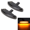 2 PCS DC12V / 3W Car LED Dynamic Blinker Side Lights Flowing Water Turn Signal Light for Land Rover, Amber Light (Black)