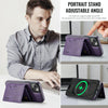 For iPhone 14 Plus DG.MING MAGKING-K2 Series MagSafe RFID Card Bag Detachable Phone Case(Purple)