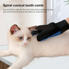 Cat Grooming Glove, Left Hand, Blue - Rubber Brush for Deshedding
