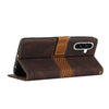 For Samsung Galaxy A56 5G Grid Stitching Leather Phone Case with Lanyard(Brown)