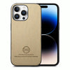 For iPhone 14 Pro Max Twill Fabric Leather Skin Back Phone Case(Khaki)