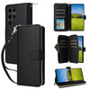 For Samsung Galaxy S23 Ultra 5G Nine-card Slots Zipper Wallet Bag Leather Phone Case(Black)