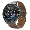 BM01 1.45 inch Leather Band IP68 Waterproof Smart Watch Support Bluetooth Call / NFC(Black)