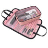 Multifunctional 2 In 1 Cosmetic Bag Portable Large Capacity Transparent Cosmetic Brush Storage Bag Wash Bag(Gray + Yellow)