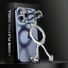For iPhone 14 Pro Liquid Plating PC Hollow MagSafe Phone Case(Matt Silve)