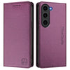 For Samsung Galaxy S23 5G RC01 Dual-Folded Magnetic Suction RFID Leather Phone Case(Violet)