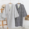 Man Pure Cotton Double-deck Bathrobe Kimono Pajamas Home Wear, Size: L(Gray)