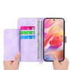 For Samsung Galaxy A36 Skin Feel Flowers Embossed Wallet Leather Phone Case(Purple)