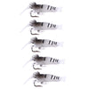 5pcs /Pack HENGJIA SO064 Imitation Grass Shrimp Dummy Bait Lua Fishing Soft Lures, Size: 4cm 1.5g(White Gray)