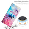 For Samsung Galaxy S24 FE 5G Painted Marble Pattern Leather Phone Case(Pink Purple)