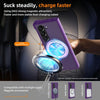 For Samsung Galaxy Z Fold5 CD Texture 360 Degree Rotating Holder MagSafe Phone Case(Purple)