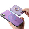 For Samsung Galaxy XCover 7 Retro Cross Leather Ring Vertical Insert Card Bag MagSafe Phone Case(Purple)
