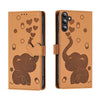 For Samsung Galaxy A56 5G Cartoon Elephant Embossed Leather Phone Case(Yellow)
