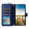 For Samsung Galaxy A14 Nine-card Slots Zipper Wallet Bag Leather Phone Case(Blue)