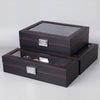 Carbon Fiber PU Leather Watch Box Jewelry Storage Box Packaging Box, Style:  Double-layer