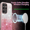 For Samsung Galaxy S24 Ultra 5G Gradient Glitter Flower All-inclusive Phone Case(Pink)