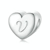 S925 Sterling Silver Platinum-plated Love Letters DIY Beads(V)