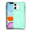For iPhone 11 Shockproof MagSafe Armor PC Hybrid TPU Phone Case(Mint Green+Grayish Green)