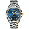JIN SHI DUN 8813 Fashion Waterproof Luminous Automatic Mechanical Watch, Style:Men(Silver Gold Blue)