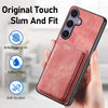 For Samsung Galaxy S25+ 5G Retro Leather Card Bag Magnetic Phone Case(Pink)