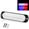 DC12V-24V / 18W Car Truck Emergency Strobe Flash Warning Light 6LEDs Ultra-thin Side Lights(Red + Blue)