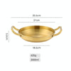 Thickened Stainless Steel Double Ears Pan Seafood Rice Pan Fried Chicken Tray, Size: 26cm Golden