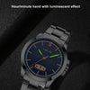 HELEI H9026A-G Men Waterproof Quartz Watch Stainless Steel Calendar Automatic Display Watch(Blue)